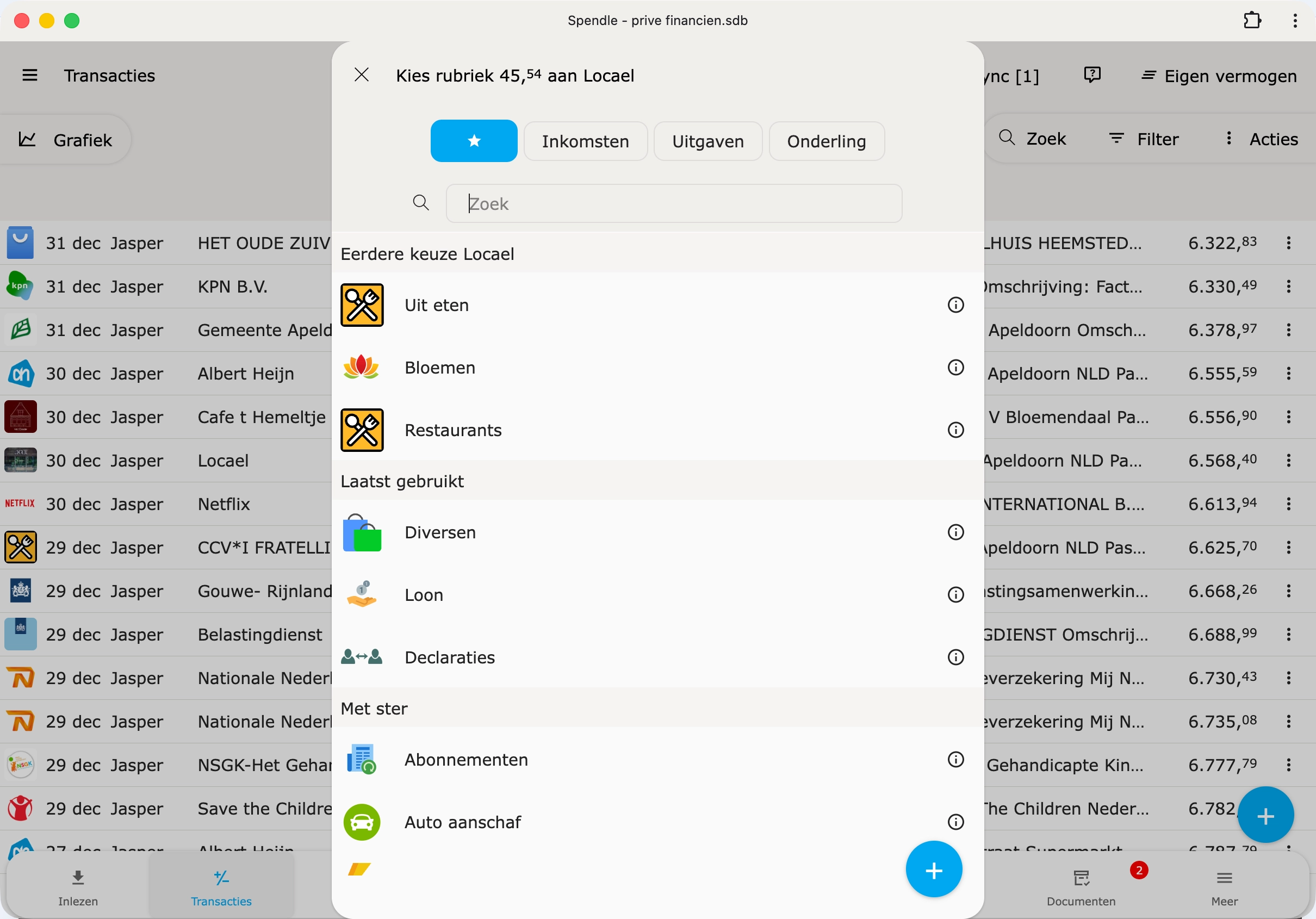 Transacties rubriceren en categoriseren